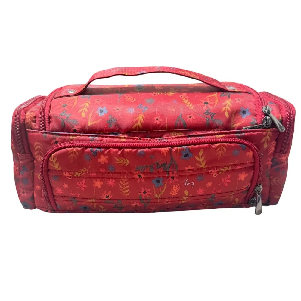 Lug Trolley Toiletries‎ Cosmetic Travel Bag Womens OS Red Floral Organizer